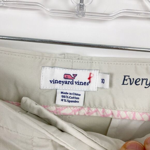 VINEYARD VINES Pale Beige Stone Performance Everyday Bermuda Shorts - Size 10 - Picture 3 of 3